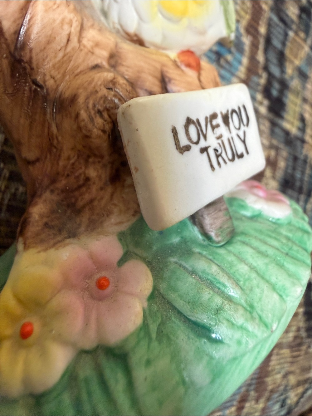 Vintage Norleans Porcelain Love Birds Figurine Mid Century Love You Truly - Picture 7 of 9